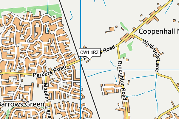 CW1 4RZ map - OS VectorMap District (Ordnance Survey) CW1 4RZ map - OS VectorMap District (Ordnance Survey)