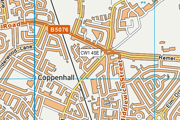 CW1 4SE map - OS VectorMap District (Ordnance Survey) CW1 4SE map - OS VectorMap District (Ordnance Survey)