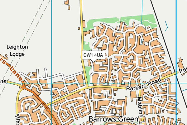 CW1 4UA map - OS VectorMap District (Ordnance Survey) CW1 4UA map - OS VectorMap District (Ordnance Survey)