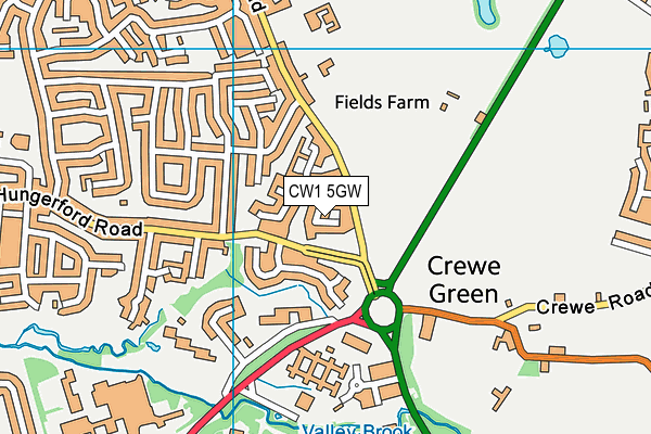 CW1 5GW map - OS VectorMap District (Ordnance Survey)