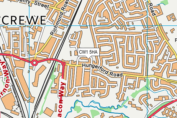 CW1 5HA map - OS VectorMap District (Ordnance Survey) CW1 5HA map - OS VectorMap District (Ordnance Survey)