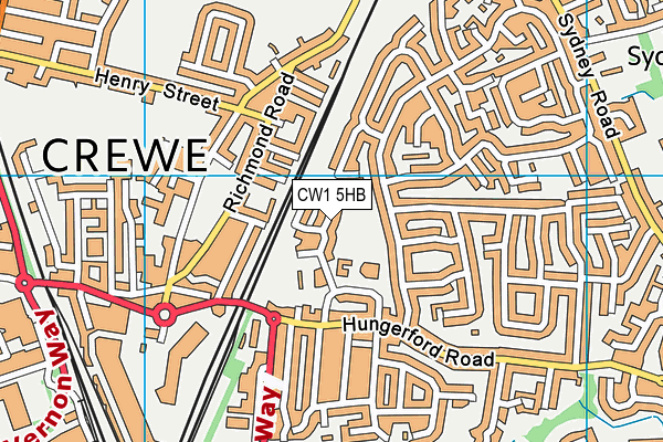 CW1 5HB map - OS VectorMap District (Ordnance Survey) CW1 5HB map - OS VectorMap District (Ordnance Survey)