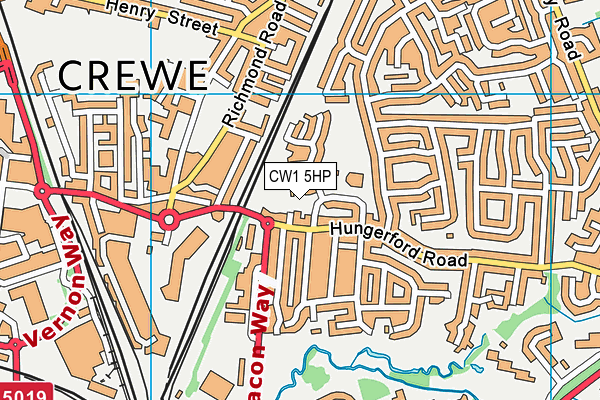 CW1 5HP map - OS VectorMap District (Ordnance Survey) CW1 5HP map - OS VectorMap District (Ordnance Survey)
