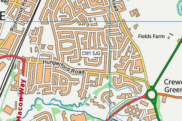 CW1 5JG map - OS VectorMap District (Ordnance Survey) CW1 5JG map - OS VectorMap District (Ordnance Survey)