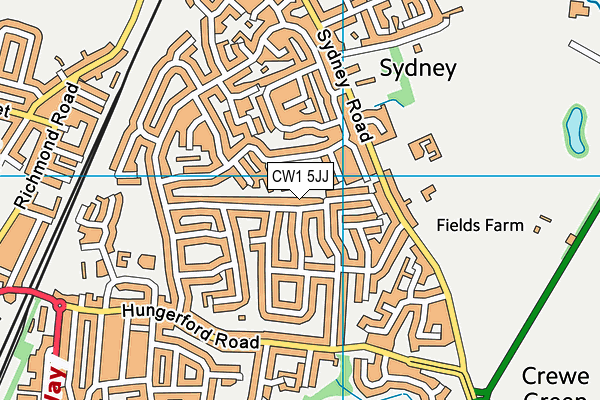 CW1 5JJ map - OS VectorMap District (Ordnance Survey) CW1 5JJ map - OS VectorMap District (Ordnance Survey)
