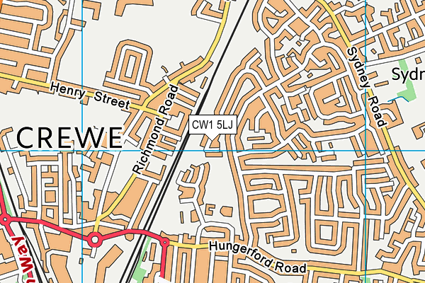 CW1 5LJ map - OS VectorMap District (Ordnance Survey) CW1 5LJ map - OS VectorMap District (Ordnance Survey)