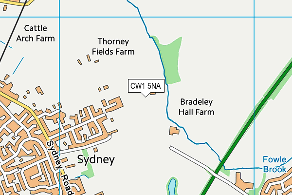 CW1 5NA map - OS VectorMap District (Ordnance Survey) CW1 5NA map - OS VectorMap District (Ordnance Survey)