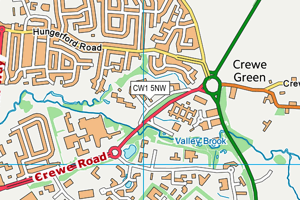 CW1 5NW map - OS VectorMap District (Ordnance Survey) CW1 5NW map - OS VectorMap District (Ordnance Survey)
