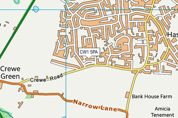 CW1 5PA map - OS VectorMap District (Ordnance Survey) CW1 5PA map - OS VectorMap District (Ordnance Survey)