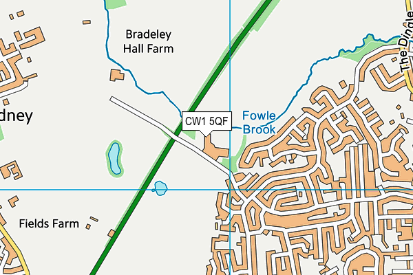 CW1 5QF map - OS VectorMap District (Ordnance Survey) CW1 5QF map - OS VectorMap District (Ordnance Survey)