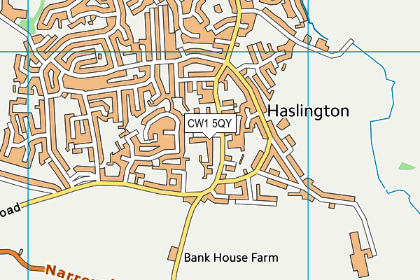 CW1 5QY map - OS VectorMap District (Ordnance Survey) CW1 5QY map - OS VectorMap District (Ordnance Survey)