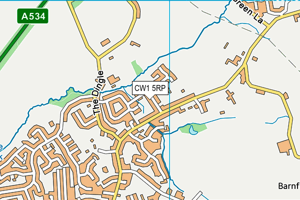 CW1 5RP map - OS VectorMap District (Ordnance Survey) CW1 5RP map - OS VectorMap District (Ordnance Survey)