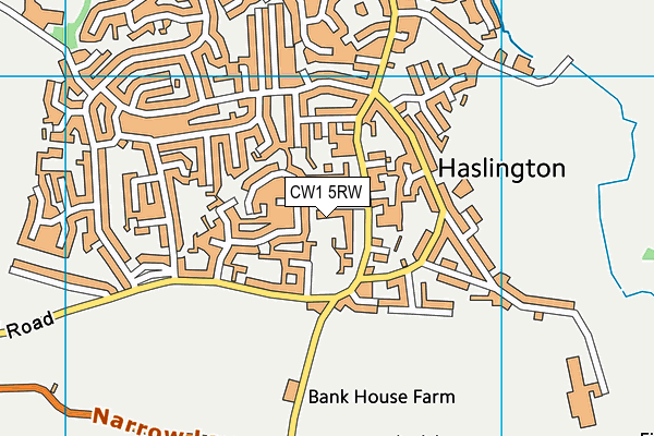 CW1 5RW map - OS VectorMap District (Ordnance Survey) CW1 5RW map - OS VectorMap District (Ordnance Survey)