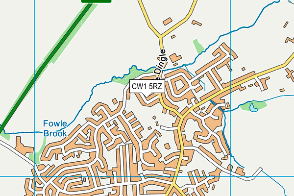 CW1 5RZ map - OS VectorMap District (Ordnance Survey) CW1 5RZ map - OS VectorMap District (Ordnance Survey)