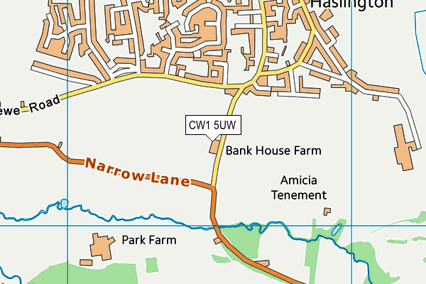 CW1 5UW map - OS VectorMap District (Ordnance Survey) CW1 5UW map - OS VectorMap District (Ordnance Survey)