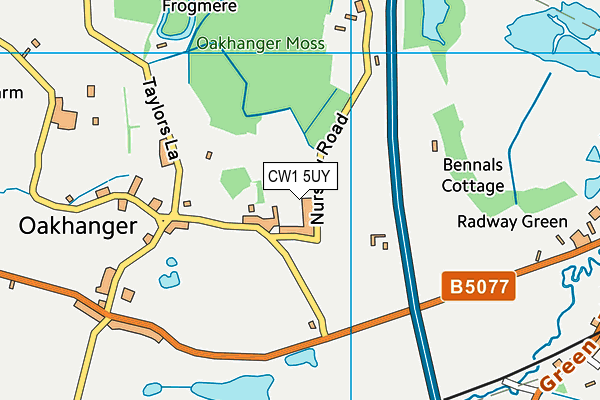CW1 5UY map - OS VectorMap District (Ordnance Survey) CW1 5UY map - OS VectorMap District (Ordnance Survey)