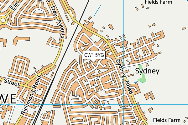 CW1 5YG map - OS VectorMap District (Ordnance Survey) CW1 5YG map - OS VectorMap District (Ordnance Survey)