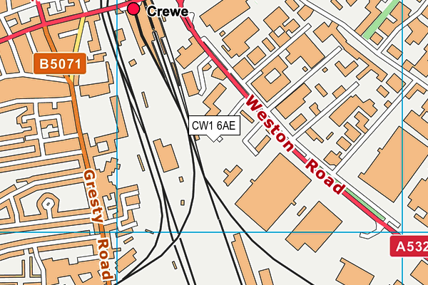 CW1 6AE map - OS VectorMap District (Ordnance Survey) CW1 6AE map - OS VectorMap District (Ordnance Survey)