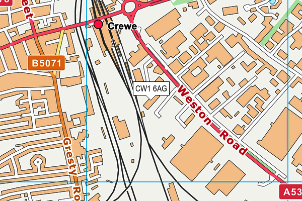 CW1 6AG map - OS VectorMap District (Ordnance Survey) CW1 6AG map - OS VectorMap District (Ordnance Survey)