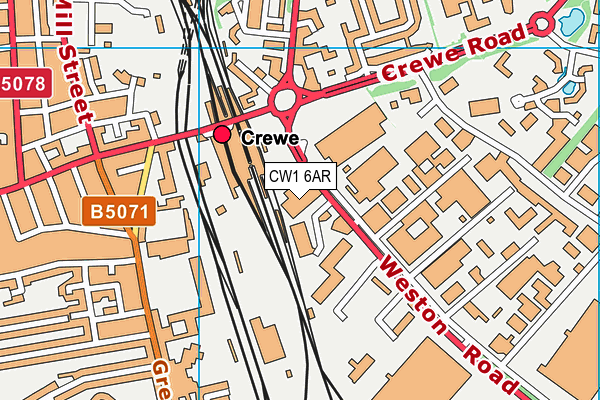 CW1 6AR map - OS VectorMap District (Ordnance Survey) CW1 6AR map - OS VectorMap District (Ordnance Survey)