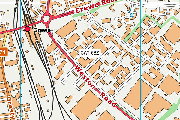 CW1 6BZ map - OS VectorMap District (Ordnance Survey) CW1 6BZ map - OS VectorMap District (Ordnance Survey)