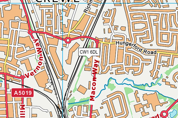 CW1 6DL map - OS VectorMap District (Ordnance Survey) CW1 6DL map - OS VectorMap District (Ordnance Survey)