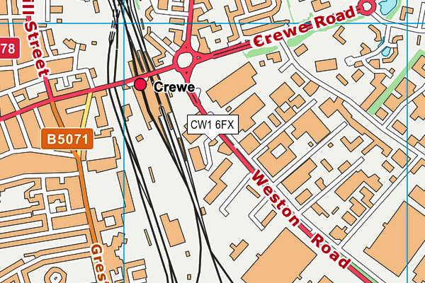 CW1 6FX map - OS VectorMap District (Ordnance Survey) CW1 6FX map - OS VectorMap District (Ordnance Survey)