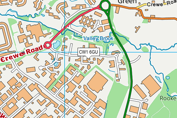 CW1 6GU map - OS VectorMap District (Ordnance Survey)