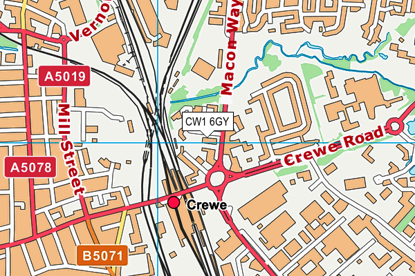 CW1 6GY map - OS VectorMap District (Ordnance Survey) CW1 6GY map - OS VectorMap District (Ordnance Survey)