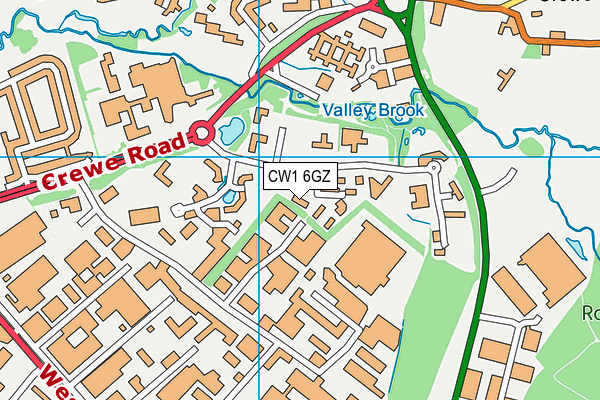 CW1 6GZ map - OS VectorMap District (Ordnance Survey) CW1 6GZ map - OS VectorMap District (Ordnance Survey)