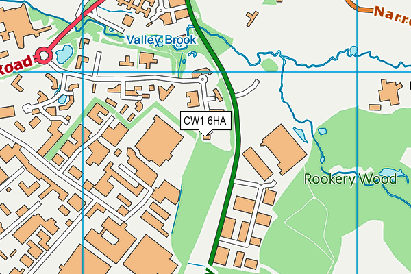 CW1 6HA map - OS VectorMap District (Ordnance Survey) CW1 6HA map - OS VectorMap District (Ordnance Survey)