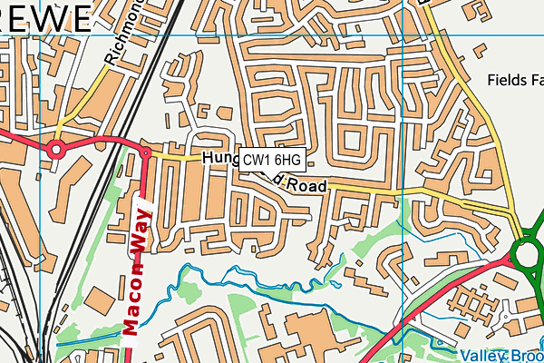 CW1 6HG map - OS VectorMap District (Ordnance Survey)