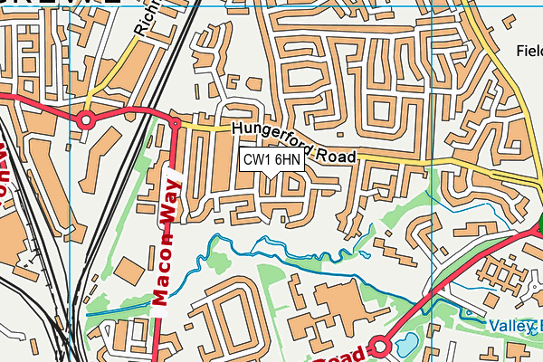 CW1 6HN map - OS VectorMap District (Ordnance Survey) CW1 6HN map - OS VectorMap District (Ordnance Survey)