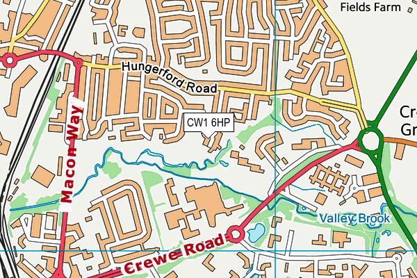 CW1 6HP map - OS VectorMap District (Ordnance Survey) CW1 6HP map - OS VectorMap District (Ordnance Survey)
