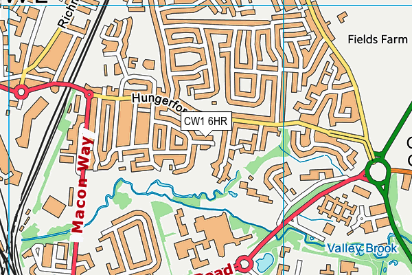 CW1 6HR map - OS VectorMap District (Ordnance Survey) CW1 6HR map - OS VectorMap District (Ordnance Survey)