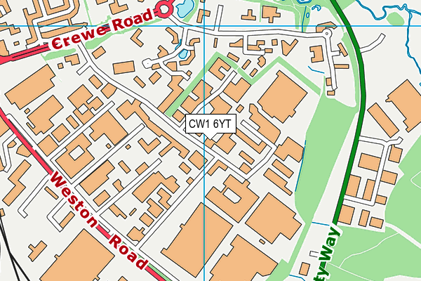 CW1 6YT map - OS VectorMap District (Ordnance Survey) CW1 6YT map - OS VectorMap District (Ordnance Survey)