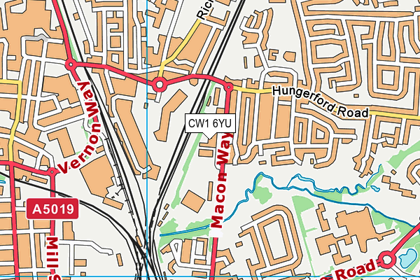 CW1 6YU map - OS VectorMap District (Ordnance Survey)