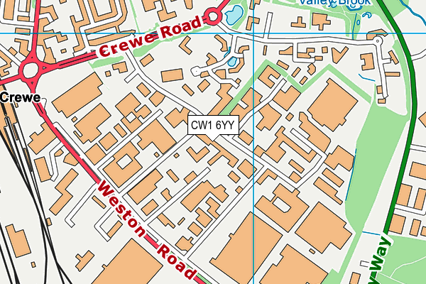 CW1 6YY map - OS VectorMap District (Ordnance Survey) CW1 6YY map - OS VectorMap District (Ordnance Survey)