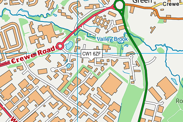 CW1 6ZF map - OS VectorMap District (Ordnance Survey) CW1 6ZF map - OS VectorMap District (Ordnance Survey)