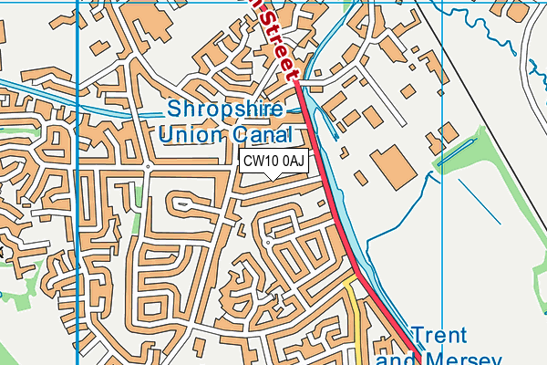 CW10 0AJ map - OS VectorMap District (Ordnance Survey) CW10 0AJ map - OS VectorMap District (Ordnance Survey)