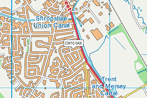 CW10 0AX map - OS VectorMap District (Ordnance Survey) CW10 0AX map - OS VectorMap District (Ordnance Survey)