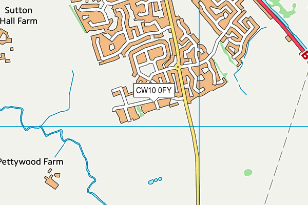 CW10 0FY map - OS VectorMap District (Ordnance Survey) CW10 0FY map - OS VectorMap District (Ordnance Survey)