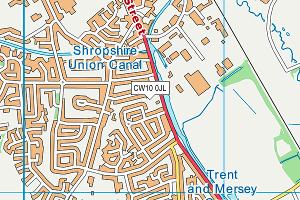 CW10 0JL map - OS VectorMap District (Ordnance Survey) CW10 0JL map - OS VectorMap District (Ordnance Survey)