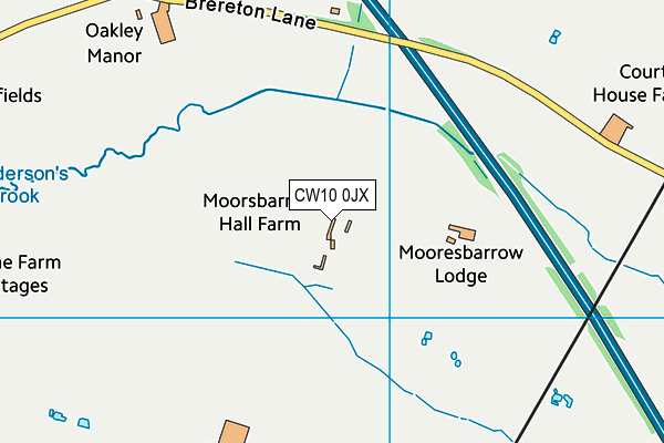 CW10 0JX map - OS VectorMap District (Ordnance Survey)