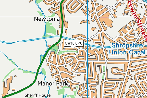 CW10 0PX map - OS VectorMap District (Ordnance Survey) CW10 0PX map - OS VectorMap District (Ordnance Survey)