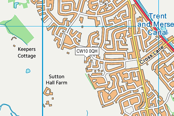 CW10 0QH map - OS VectorMap District (Ordnance Survey) CW10 0QH map - OS VectorMap District (Ordnance Survey)
