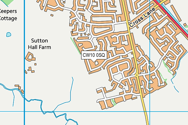 CW10 0SQ map - OS VectorMap District (Ordnance Survey)