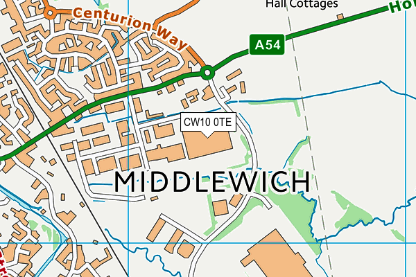CW10 0TE map - OS VectorMap District (Ordnance Survey)