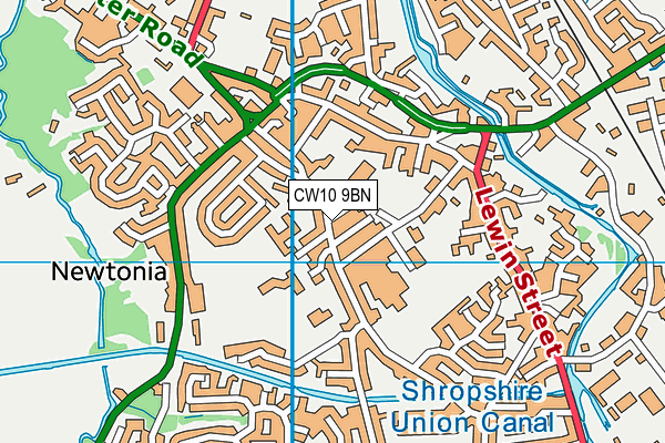 CW10 9BN map - OS VectorMap District (Ordnance Survey) CW10 9BN map - OS VectorMap District (Ordnance Survey)
