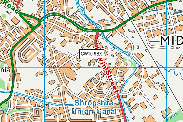 CW10 9BX map - OS VectorMap District (Ordnance Survey) CW10 9BX map - OS VectorMap District (Ordnance Survey)